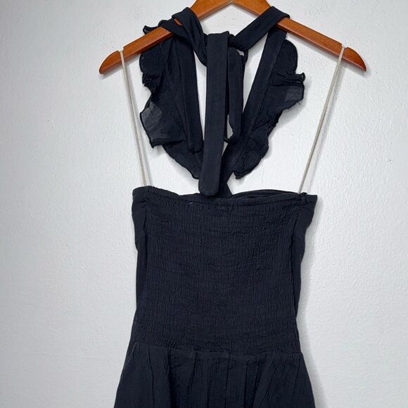 Free People Sleeveless Halter Backless Ruffle Bodycon Mini Party Dress Size Sm - Picture 11 of 11